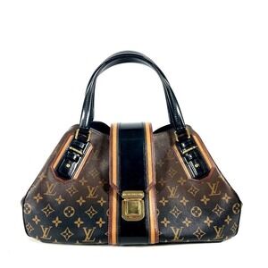 LOUIS VUITTON Black Monogram Canvas Shoulder Bag